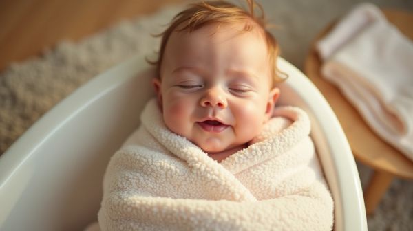 Offrez à bébé le confort d'un peignoir doux après le bain
